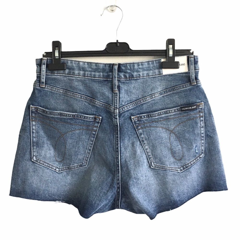 CALVIN KLEIN High Waisted Denim Shorts Blue 30